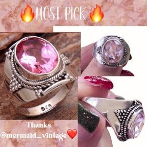 🔥HostPick🔥Pink oval highly polished Sterling Silver ring. NEW. Multiple Sizes
